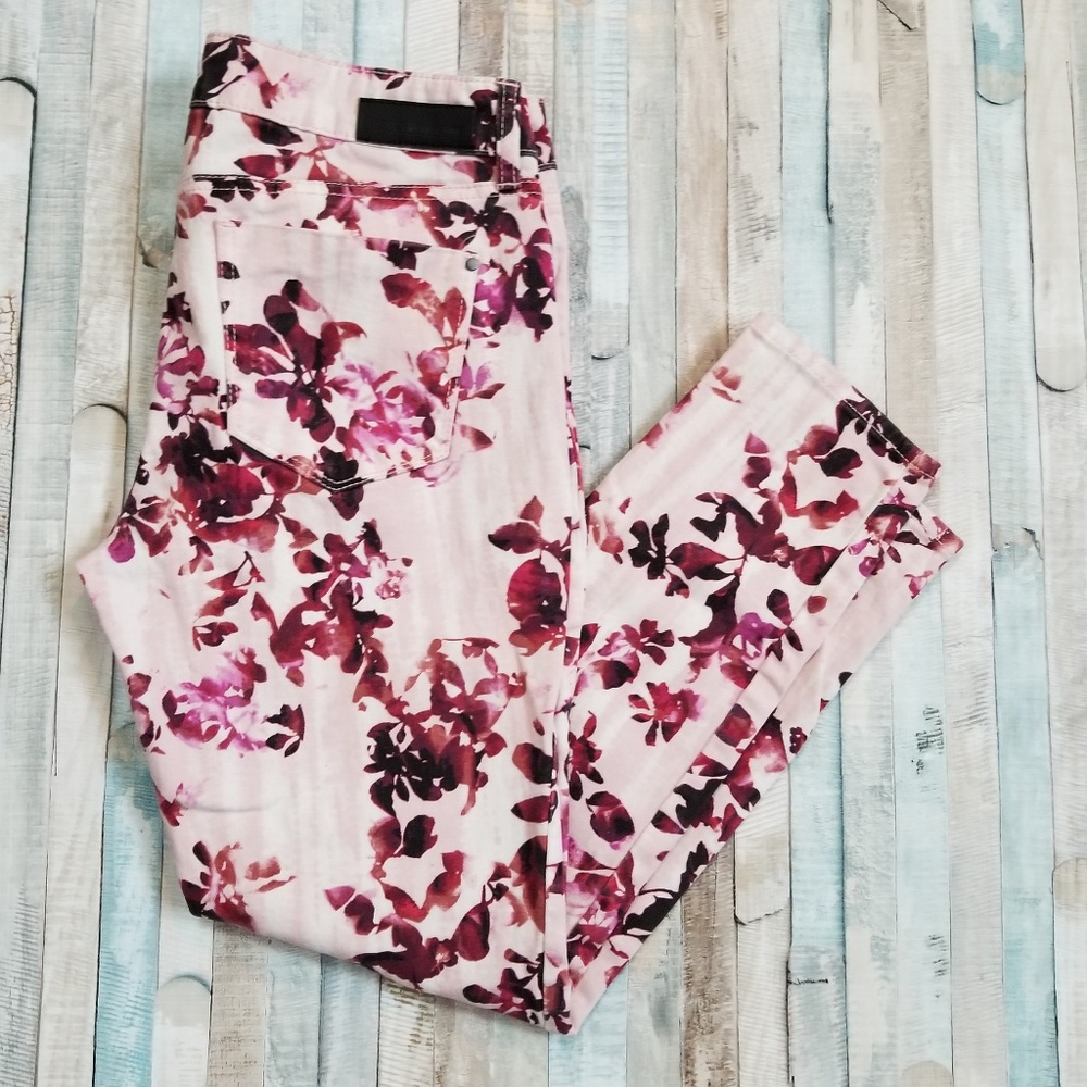 DKNY Pink Foral Jeggings